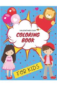 Valentines day coloring book for kids