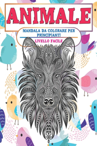 Mandala da colorare per principianti - Livello facile - Animale