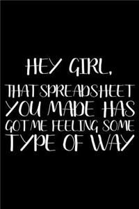 Hey Girl, That Spreadsheet You Made Has Got Me Feeling Some Type Of Way