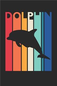 Vintage Dolphin Notebook - Gift for Animal Lover - Colorful Dolphin Diary - Retro Dolphin Journal
