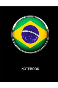 Notebook. Brazil Flag Cover. Composition Notebook. College Ruled. 8.5 x 11. 120 Pages.