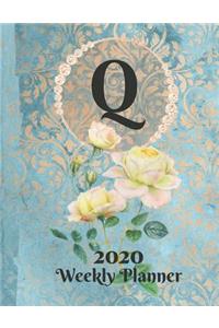 Plan On It Large Print 2020 Weekly Calendar Planner 15 Months Notebook Includes Address Phone Number Pages - Monogram Letter Q