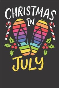 Notebook: Rainbow Christmas In July Shoes Flip Flops Summer Vacation