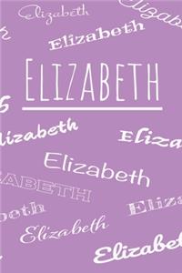 Elizabeth: Blank lined teen diary, 120 pages to write down your daily thoughts