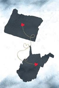 Oregon & West Virginia: Long Distance Out of State Notebook - Blank Lines