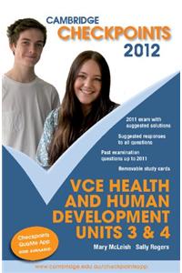 Cambridge Checkpoints VCE Health and Human Development Units 3 and 4 2012