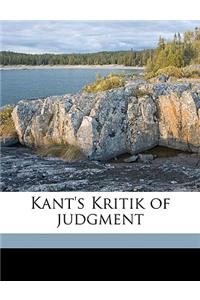 Kant's Kritik of Judgment