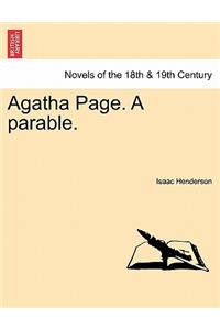Agatha Page. a Parable.