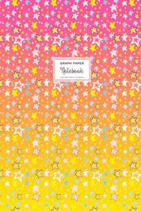 Graph Paper Notebook - Square Grid Journal - Pink Star Shower