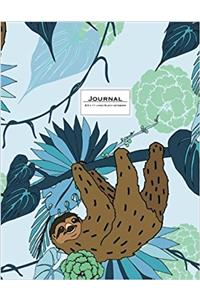 Sloth Journal: Ruled, Large, Soft Cover. Cute Animal Design in Blue (Cute Journals)