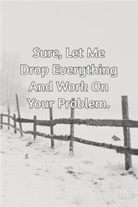 Sure, Let Me Drop Everything and Work On Your Problem.