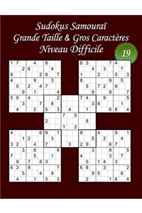 Sudokus Samouraï - Grande Taille & Gros Caractères - Niveau Difficile - N°19