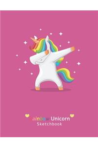 Cute Unicorn #17, Sketch Book, Large Blank Sketchbook For Girls, Unicorn Doodle Journal For Kids