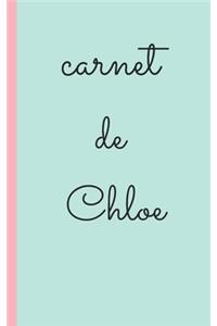 carnet de Chloe carnet ligné personnalisé avec prenom pour ecrire et prise de note 2020, carnet de notes livret, agenda, répertoire, cahier, calepin