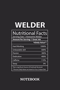 Nutritional Facts Welder Awesome Notebook