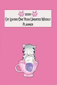 2020 Cat Lovers One Year Undated Weekly Planner
