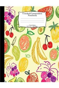 Unruled Composition Notebook. Food and Sweets. 8.5