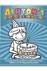 Ashton's Birthday Coloring Book Kids Personalized Books