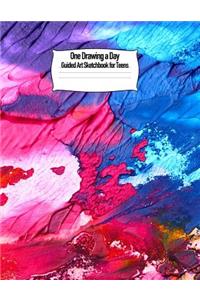 One Drawing a Day: Guided Art Prompt Sketchbook Journal for Teens