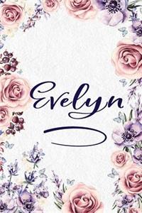 Evelyn: Personalized Name Lined Journal - Gift Notebook for Women and Girls