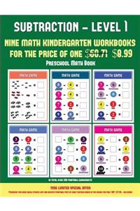 Preschool Math Book (Kindergarten Subtraction/taking away Level 1)