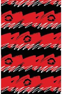 Journal Notebook Black Lips - Abstract Black and Red Pattern