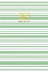 365 Days Journal, Journal Dull Green: Journal Stripes, Luxurious 365 Days Notebook, Blank Pages, 365 Pages, Planner, Sketchbook, Diary, School Supplies, Office Supplies