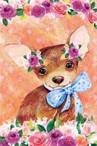 Journal Notebook For Dog Lovers Chihuahua Puppy In Flowers 5