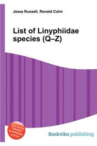 List of Linyphiidae Species (Q-Z)