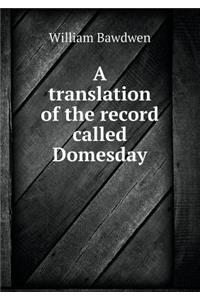 A translation of the record called Domesday