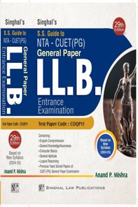LLB NTA - CUET (PG) Guide Entrance Examination [2024] [29th edition] by Singhal Law Publications