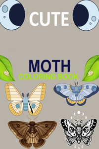 Cute Moth Coloring Book