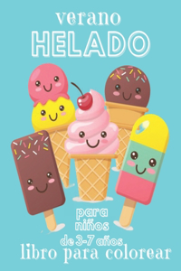 Verano Helado Libro Para Colorear Para niños de 3-7 años