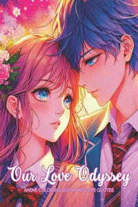 Our Love Odyssey: Anime love coloring book and quotes for Adults and Teens