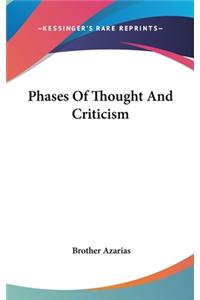 Phases Of Thought And Criticism