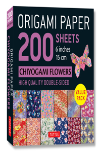 Origami Paper 200 sheets Chiyogami Flowers 6