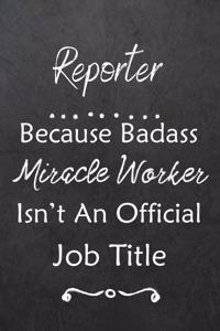 Reporter Because Bad Ass Miracle Worker Isn't An Official Job Title