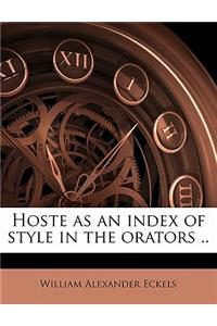 Hoste as an Index of Style in the Orators ..