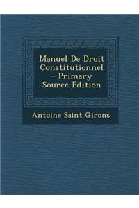 Manuel de Droit Constitutionnel