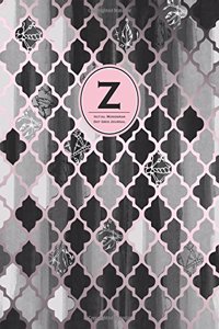 Initial Z Monogram Journal - Dot Grid, Moroccan Black, White & Blush Pink