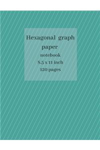 Hexagonal Graph Paper: 8.5 x 11 Inch 120 pages