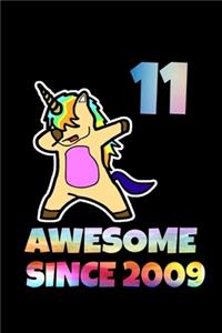 Dabbing Unicorn Awesome Since 2009 11th Birthday