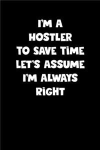 Hostler Notebook - Hostler Diary - Hostler Journal - Funny Gift for Hostler