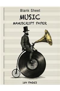 Vintage Blank Sheet Music Notebook