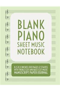 Blank Piano Sheet Music Notebook
