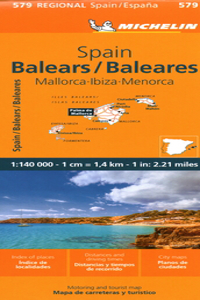 Michelin Spain: Balearic Islands Map 579