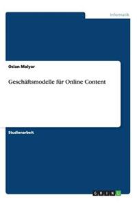 Geschäftsmodelle für Online Content