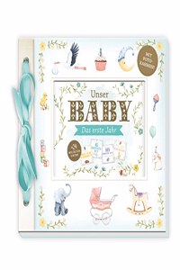 Trotsch Babyalbum Unser Baby Das erste Jahr: Erinnerungsalbum zum Eintragen Geschenkbuch Baby einkleben selbst gestalten Fotos Meilensteinkarten