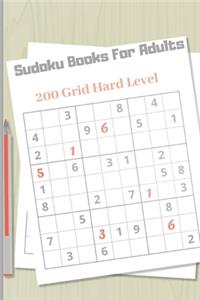 Sudoku Books For Adults 200 Grid Hard Level