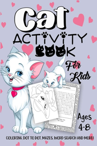 Cat Activity Book for Kids Ages 4-8